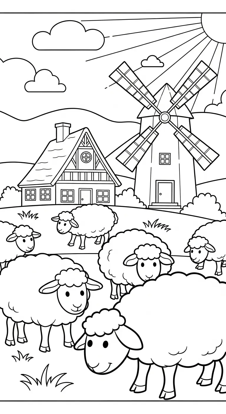 tải hình tô màu Tranh Tô Màu Nông Trại miễn phí