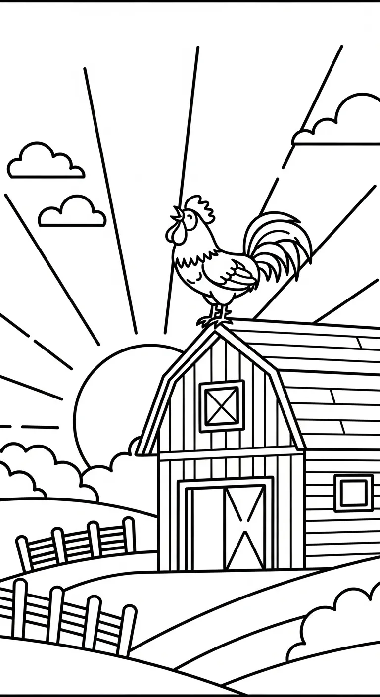 hình tô màu Tranh Tô Màu Nông Trại rõ nét