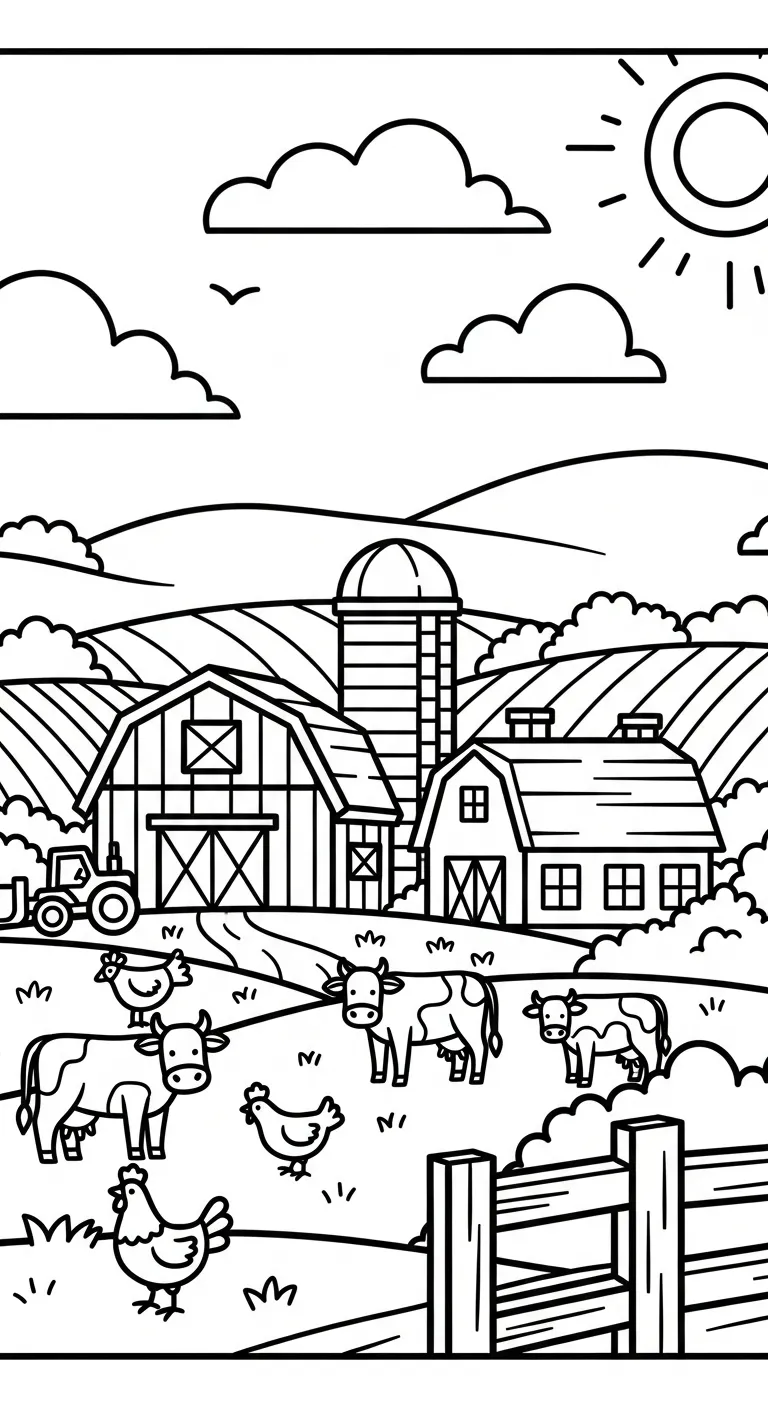 tranh tô màu Tranh Tô Màu Nông Trại cho bé 1