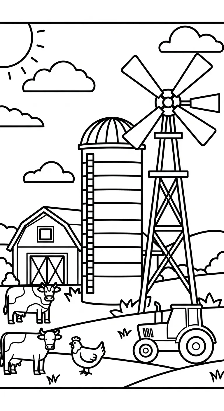 tải hình tô màu Tranh Tô Màu Nông Trại cho bé 4 tuổi