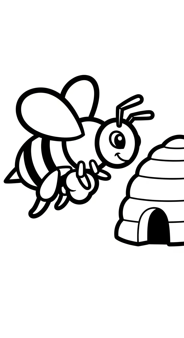 tranh tô màu Ong cho bé 4 tuổi miễn phí