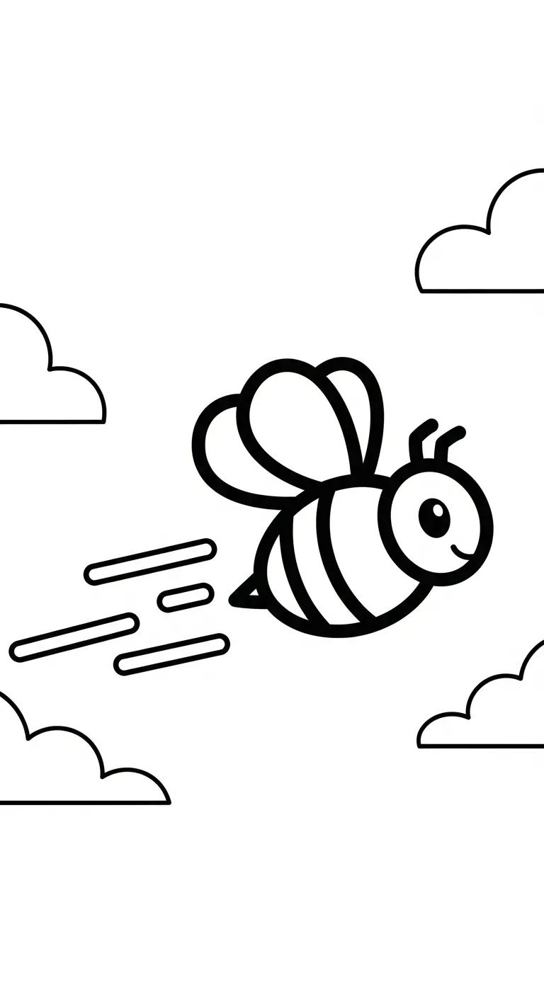 in tranh tô màu Ong cho bé 6 tuổi