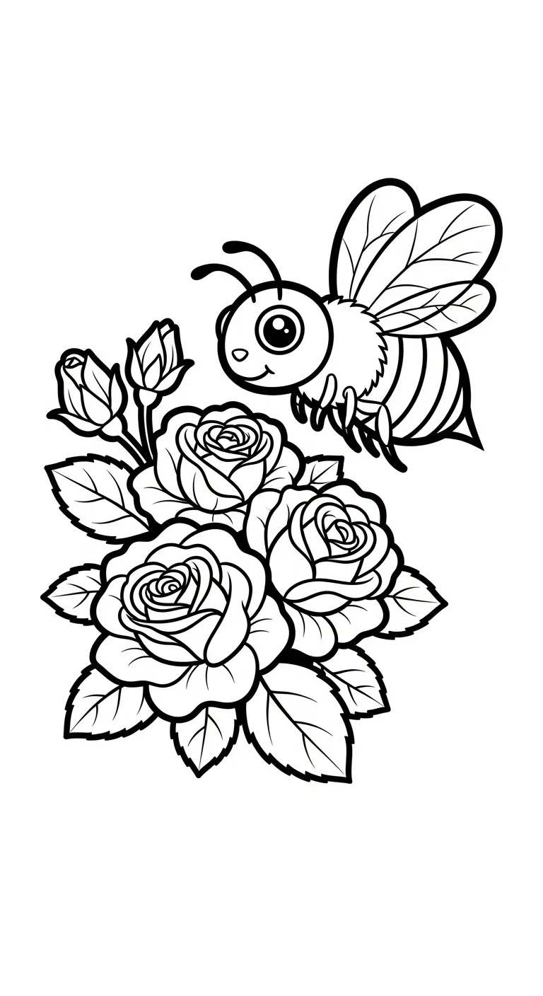 file tranh tô màu Ong cho bé 4-5 tuổi