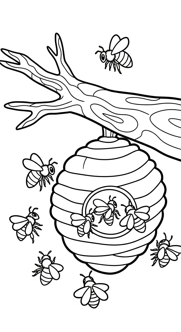 in hình tô màu Ong cho bé 4 tuổi
