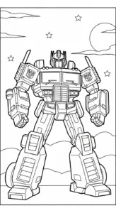 tranh tô màu Tranh To Mau Optimus Prime cho bé 7 tuổi miễn phí