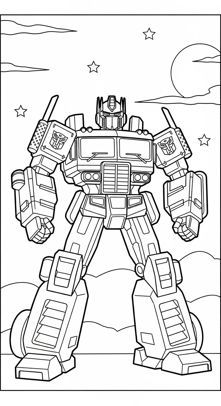 tranh tô màu Tranh To Mau Optimus Prime cho bé 7 tuổi miễn phí