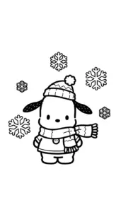 in hình tô màu Pochacco khổ A4