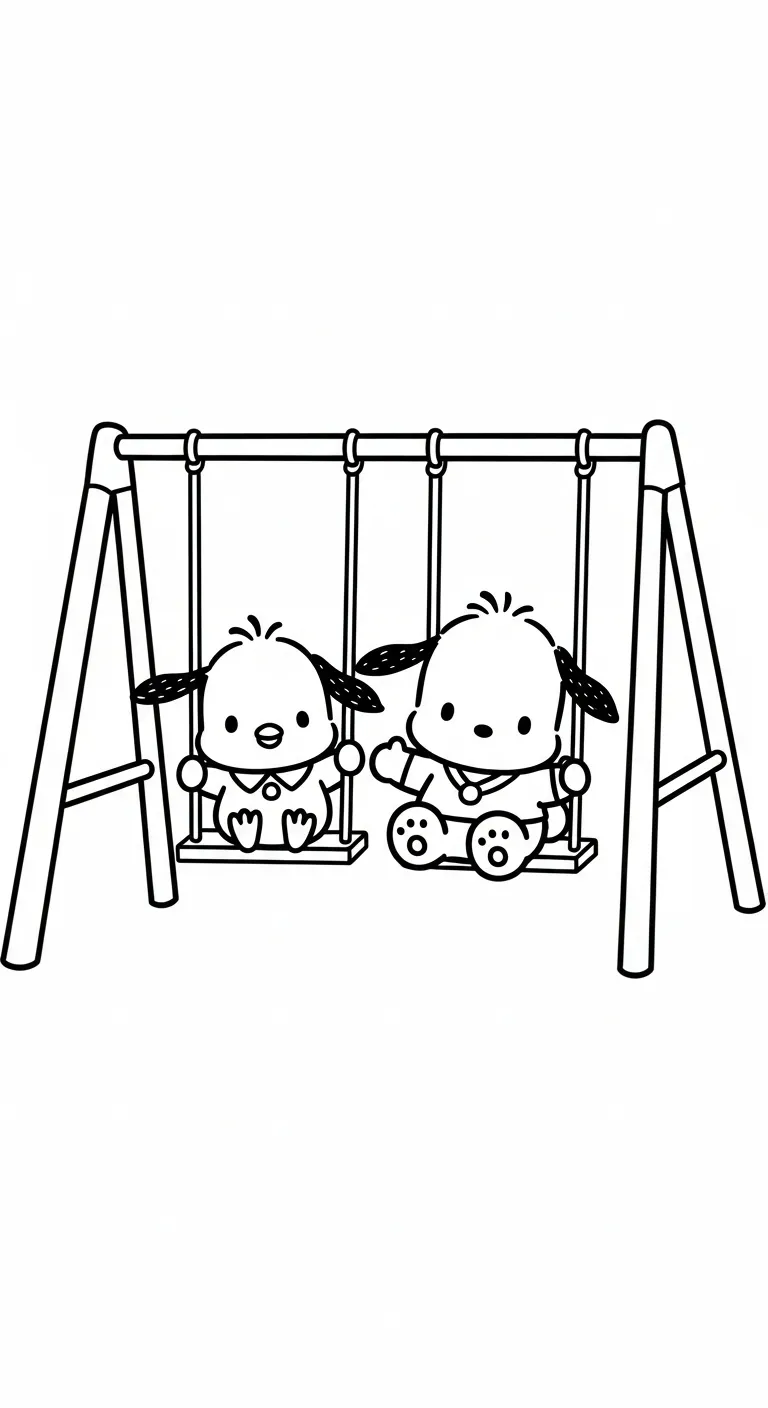 in hình tô màu Pochacco cho bé 4 tuổi