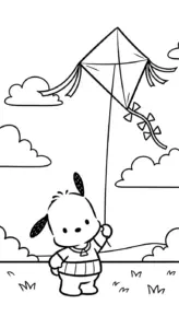 tải hình tô màu Pochacco cho bé 5 tuổi
