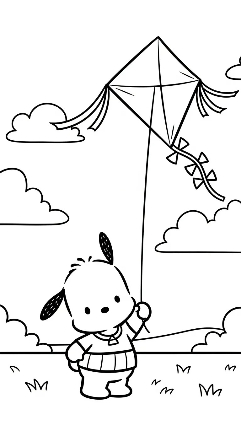 tải hình tô màu Pochacco cho bé 5 tuổi