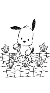 download hình tô màu Pochacco miễn phí
