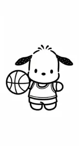 hình tô màu Pochacco cho bé 4 tuổi