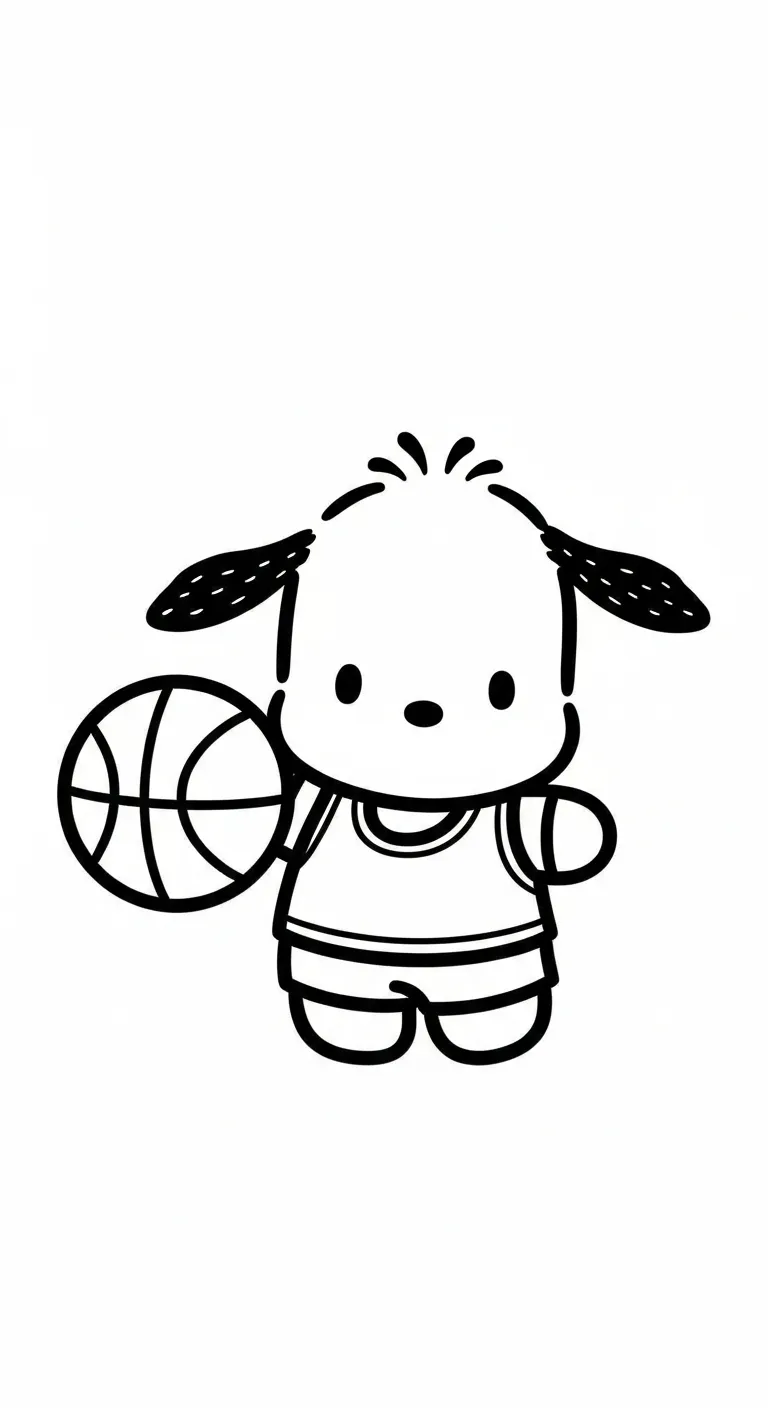 hình tô màu Pochacco cho bé 4 tuổi
