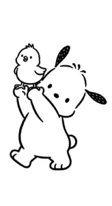 in hình tô màu Pochacco cho bé 4 tuổi