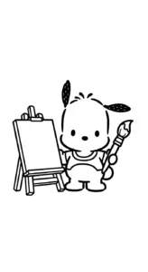 hình tô màu Pochacco cho bé 7 tuổi miễn phí