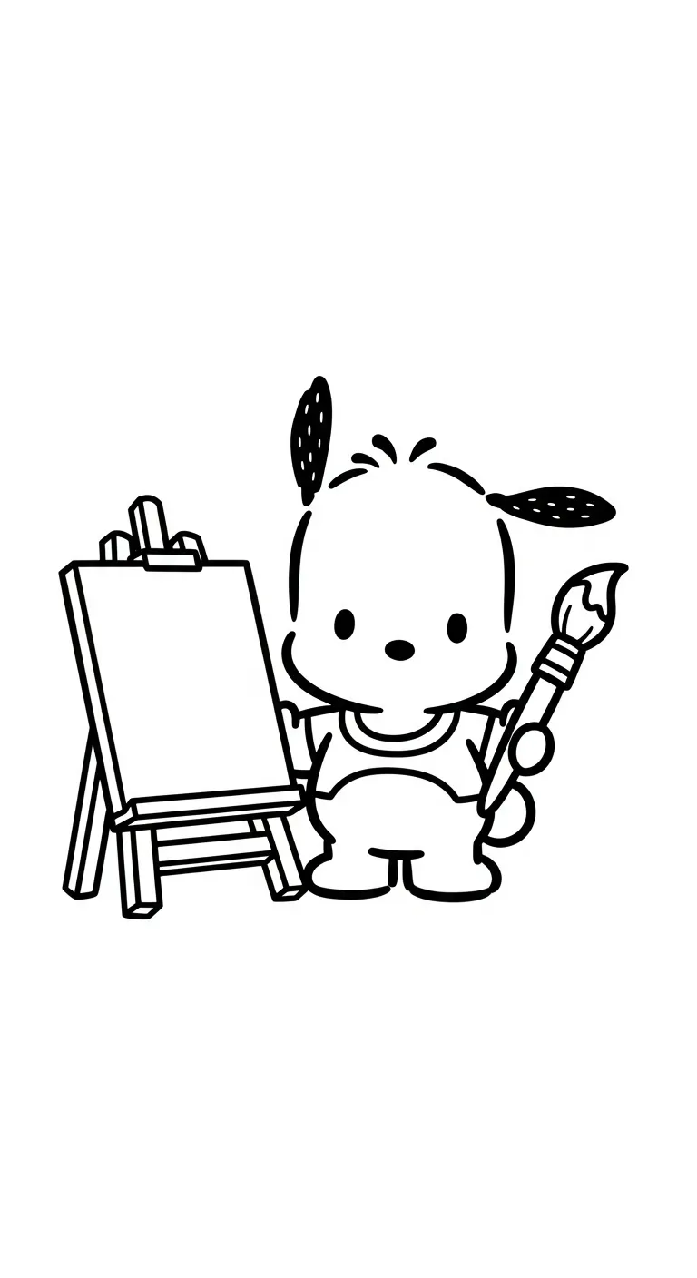 hình tô màu Pochacco cho bé 7 tuổi miễn phí