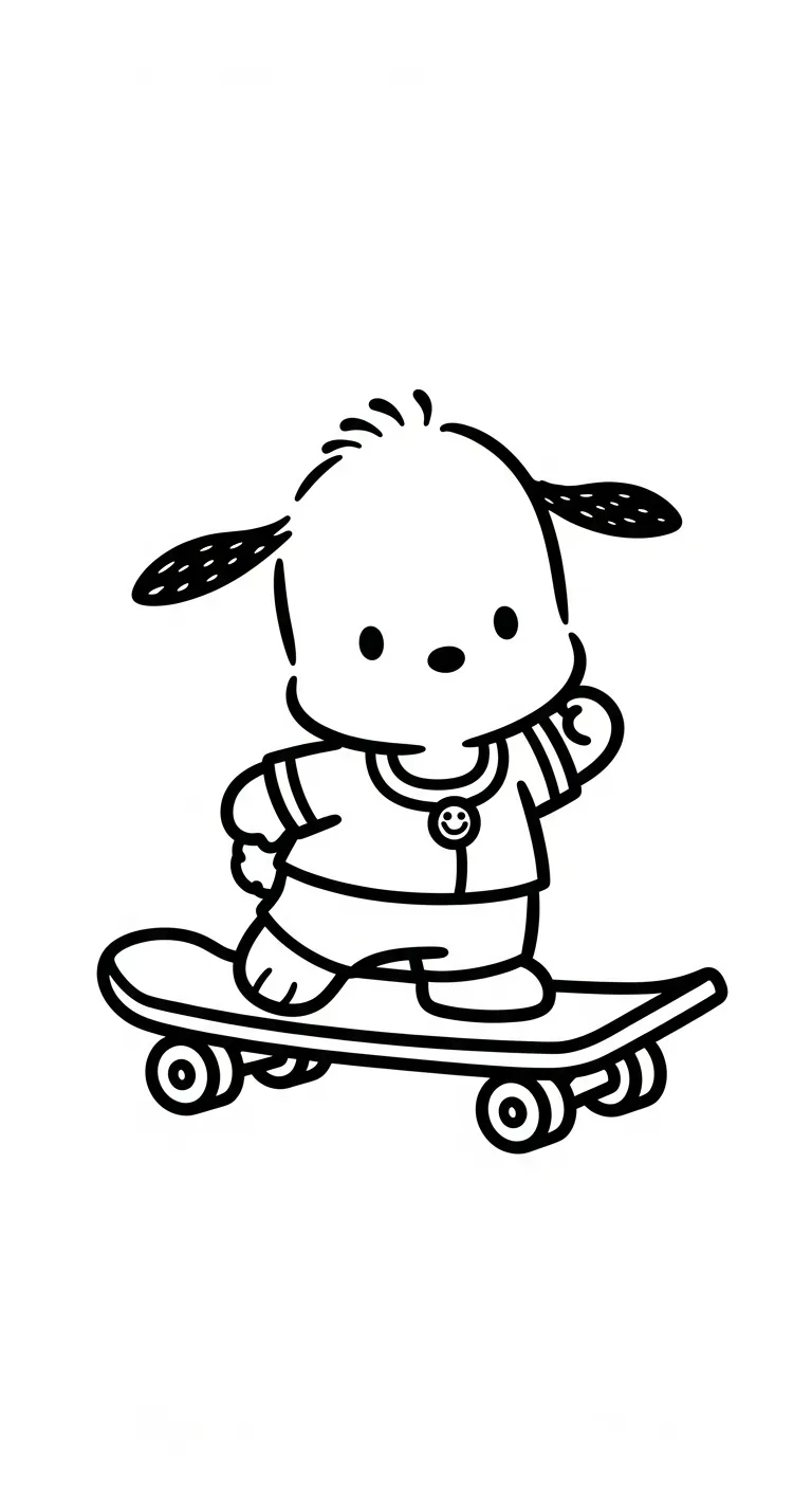 in hình Pochacco cho bé tập tô