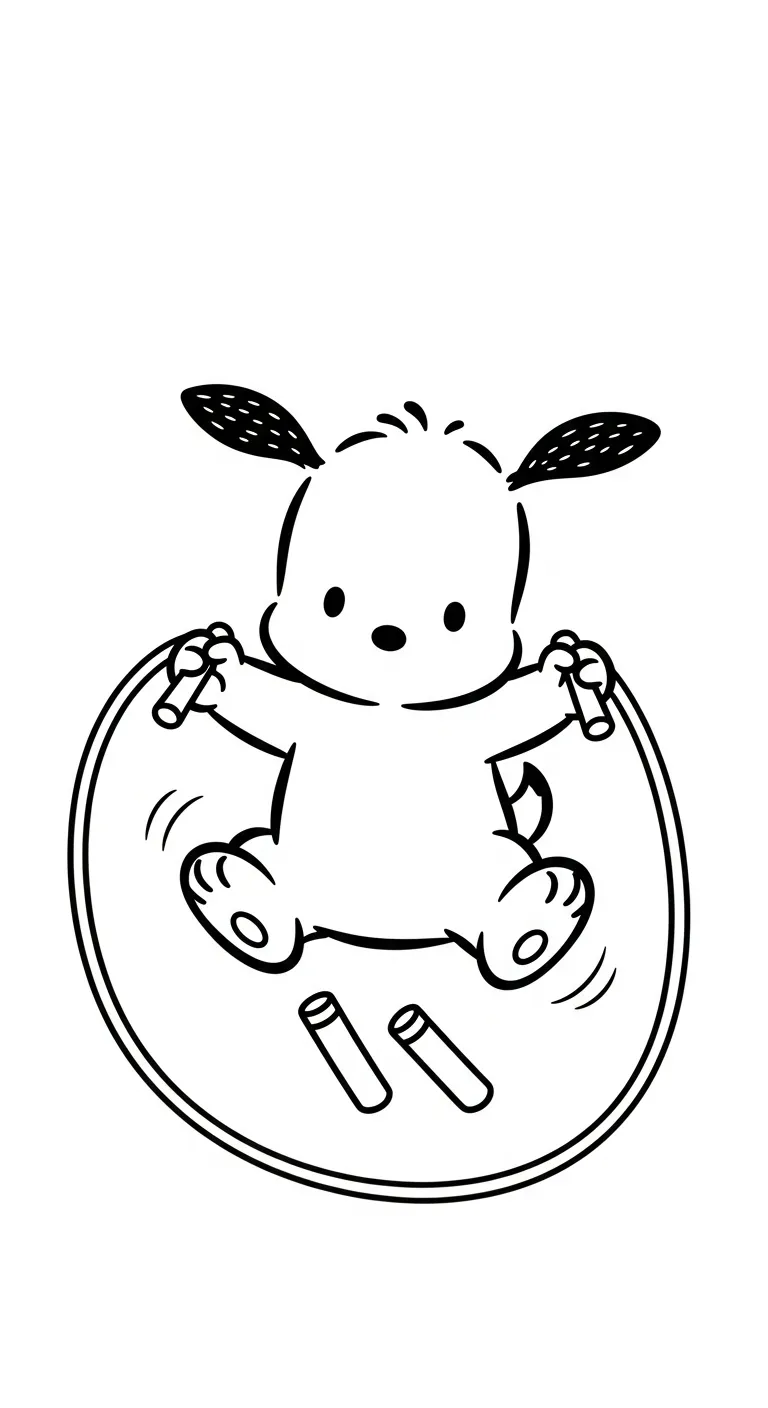 hình tô màu Pochacco cho bé 7-8 tuổi