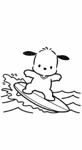 mẫu in tranh tô màu Pochacco cho bé