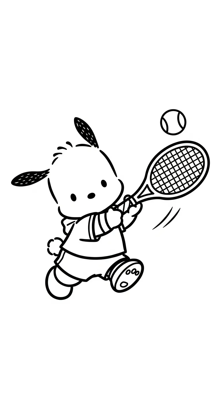 tranh tô màu Pochacco cho bé 8 tuổi miễn phí