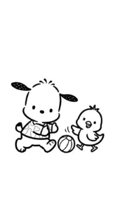 mẫu tranh tô màu Pochacco cho bé