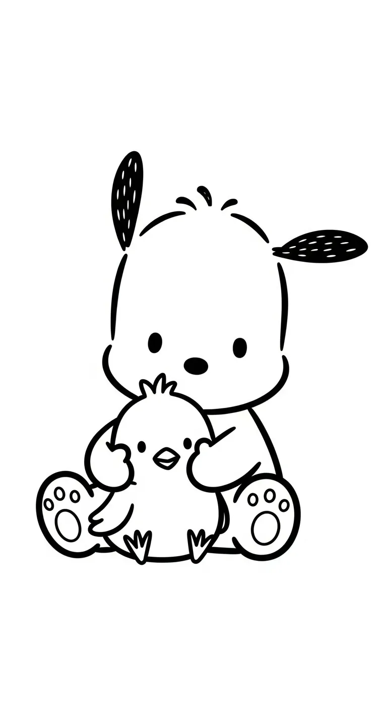 tải tranh tô màu Pochacco chất lượng cao