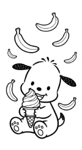 tải hình tô màu Pochacco cho bé 4 tuổi