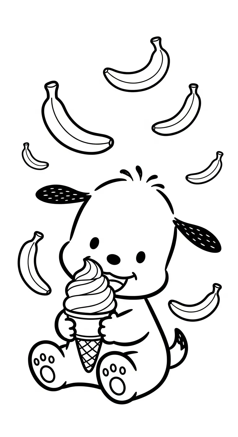 tải hình tô màu Pochacco cho bé 4 tuổi