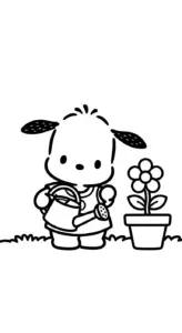 mẫu in hình tô màu Pochacco cho bé