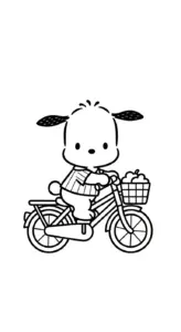 tranh tô màu Pochacco cho bé 5 tuổi miễn phí