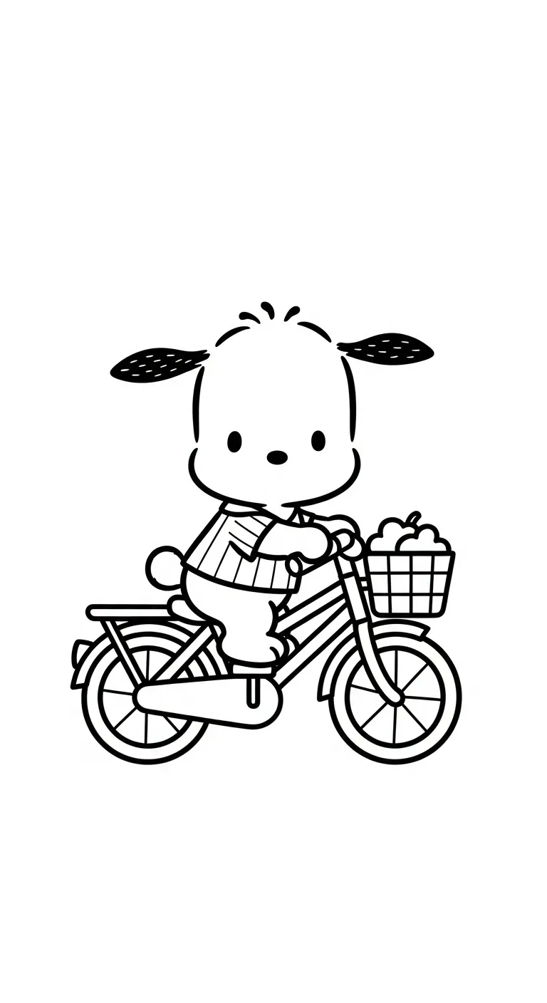 tranh tô màu Pochacco cho bé 5 tuổi miễn phí