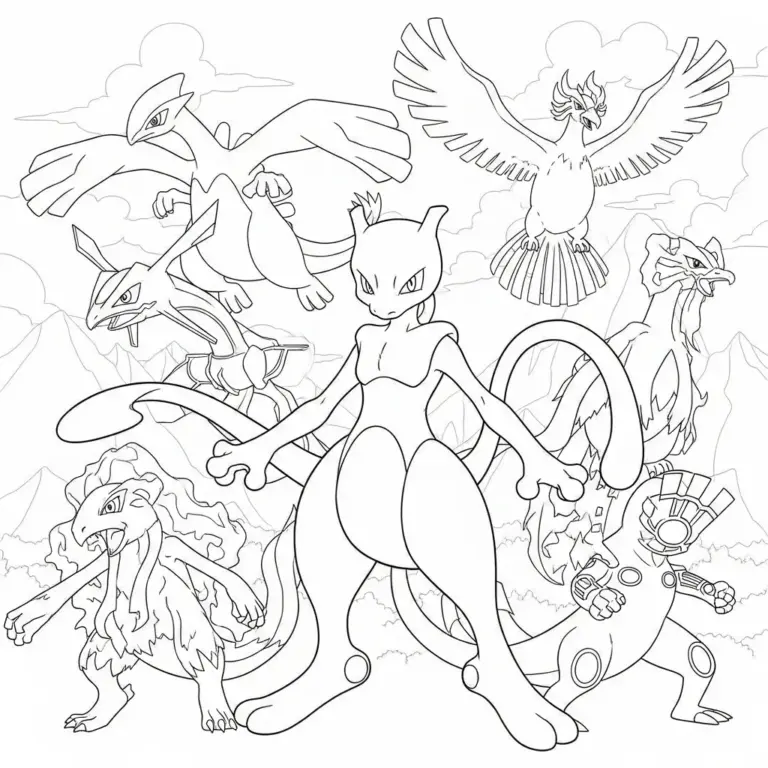 Tranh tô màu Pokemon Huyền Thoại