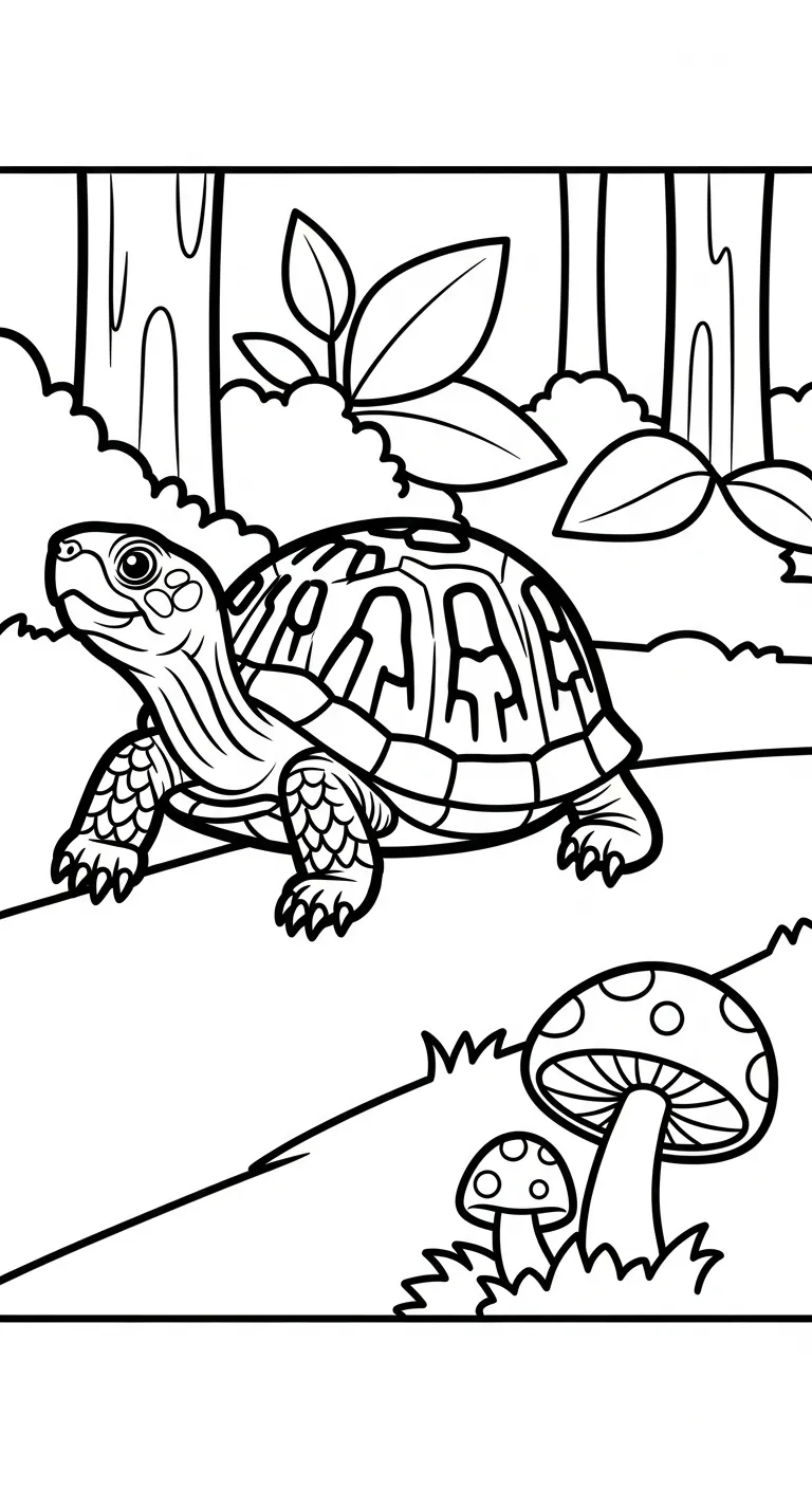 mẫu tranh tô màu Rùa cho bé