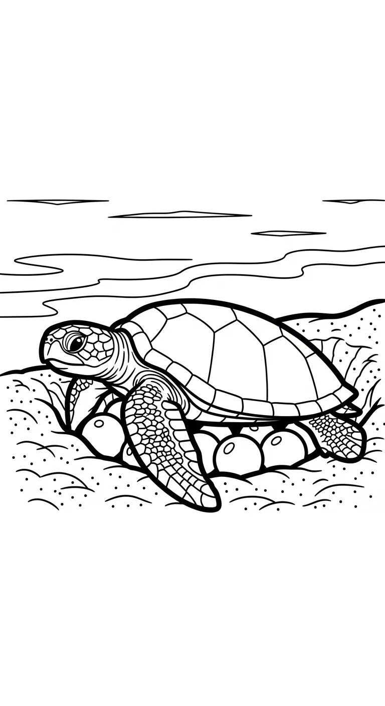 file pdf tranh tô màu Rùa cho bé