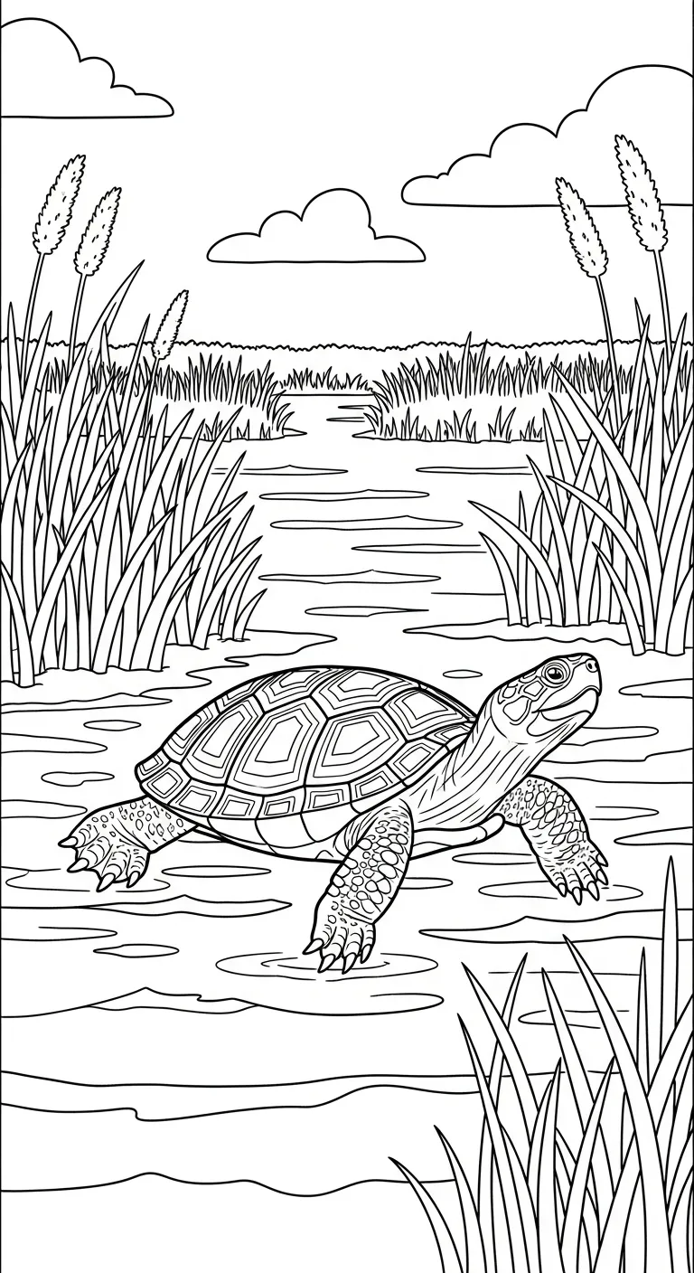 in hình tô màu Rùa cho bé 5 tuổi