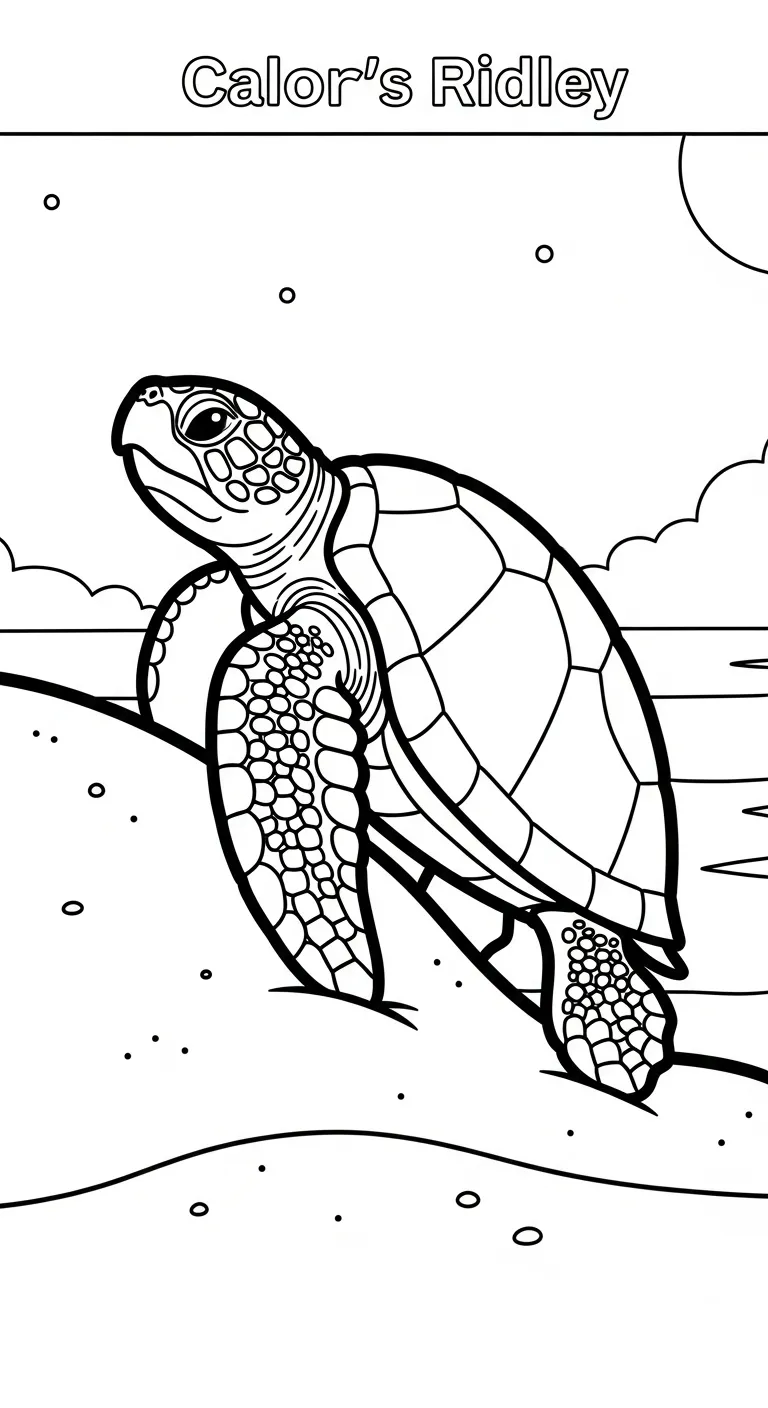 hình tô màu Rùa tập tô