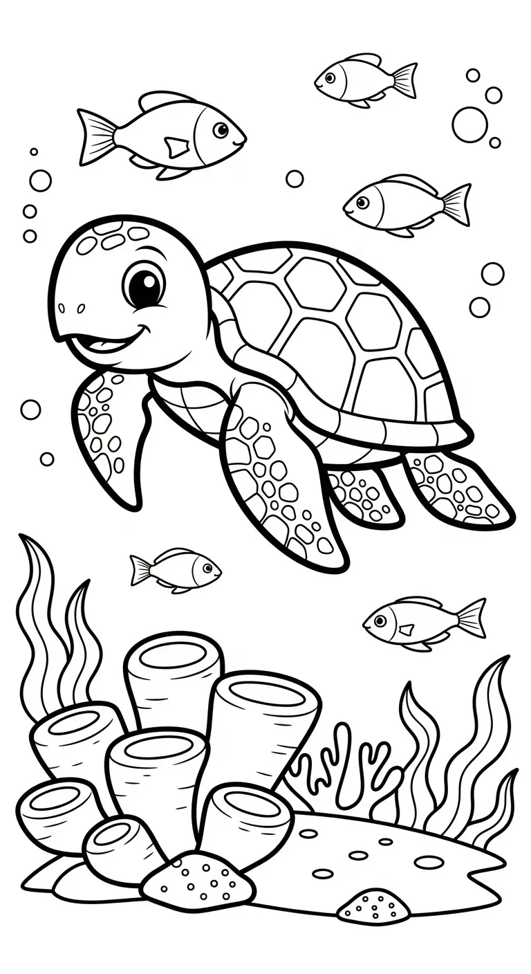 tải tranh tô màu Rùa cho bé 6 tuổi