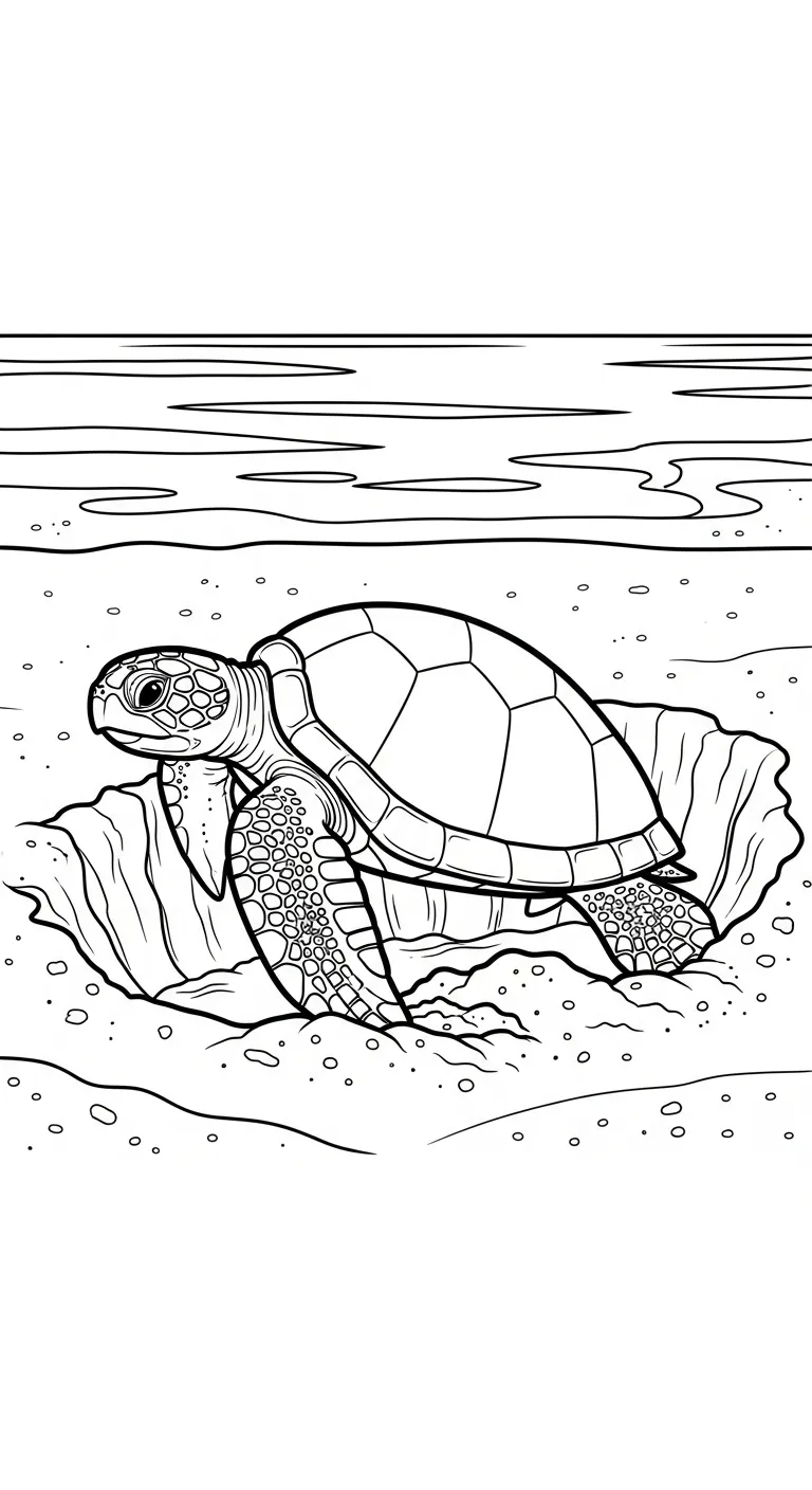 tải hình tô màu Rùa cho bé 5 tuổi