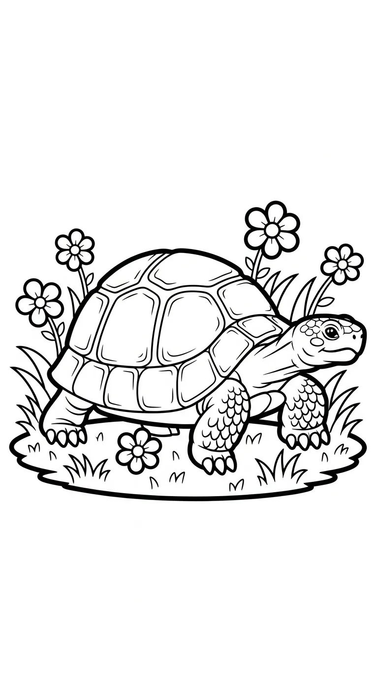 hình tô màu Rùa cho bé 7 tuổi miễn phí 1