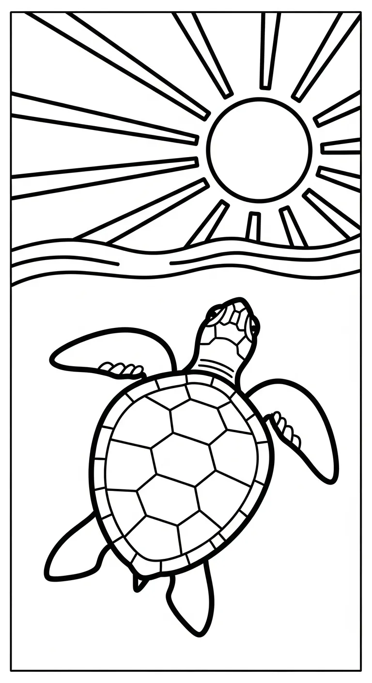 download hình tô màu Rùa miễn phí
