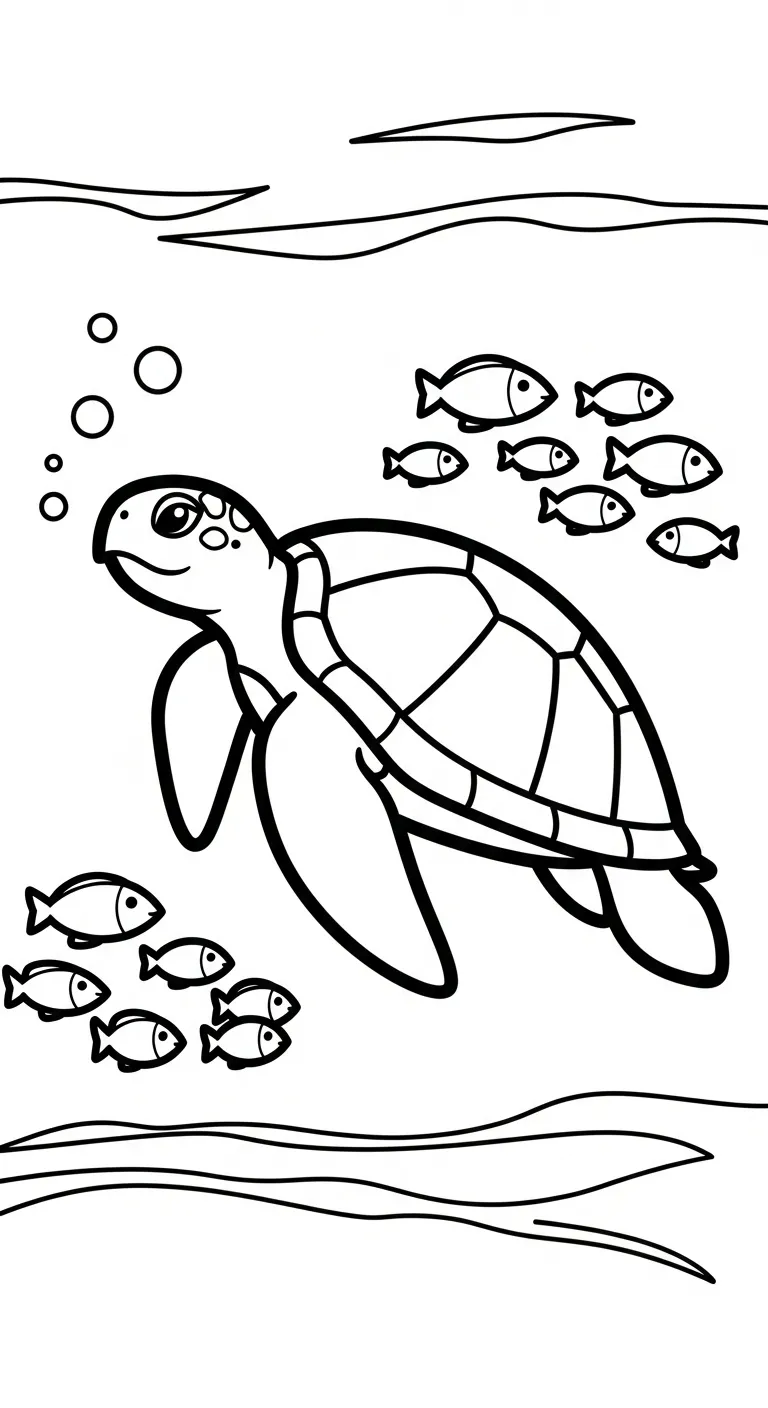 download hình tô màu Rùa miễn phí 1