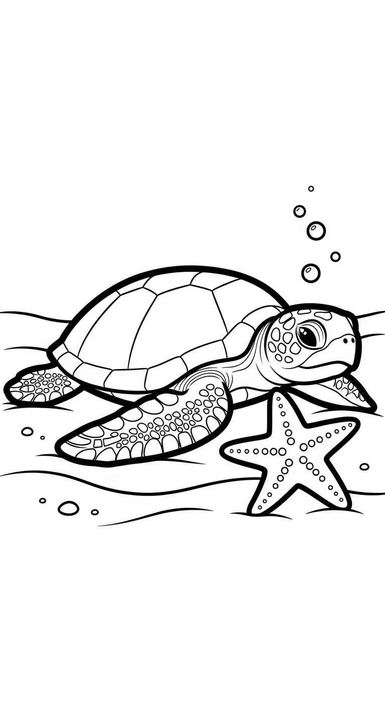 tranh tô màu Rùa cho bé 6 tuổi