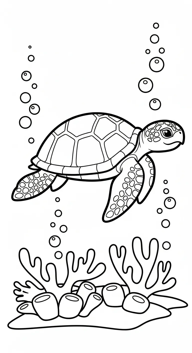 tải hình tô màu Rùa cho bé 1