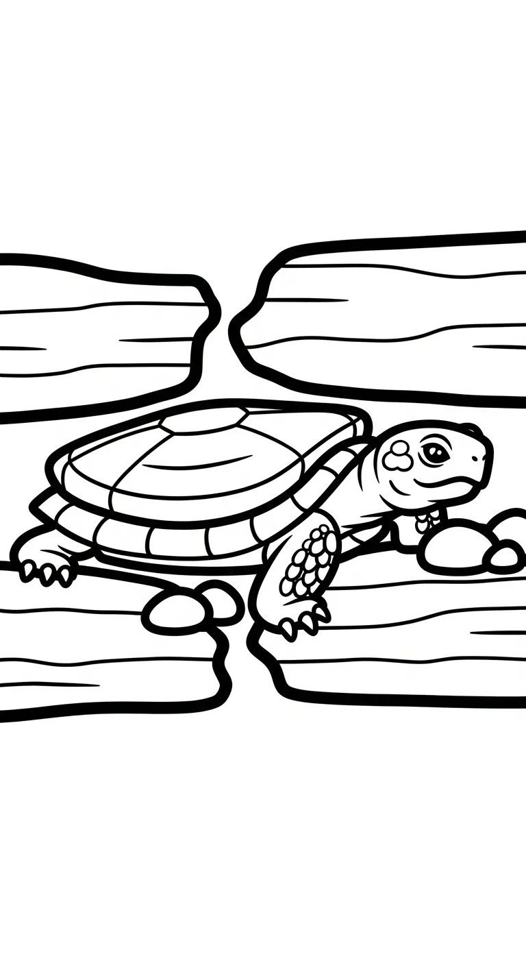 mẫu in hình tô màu Rùa cho bé