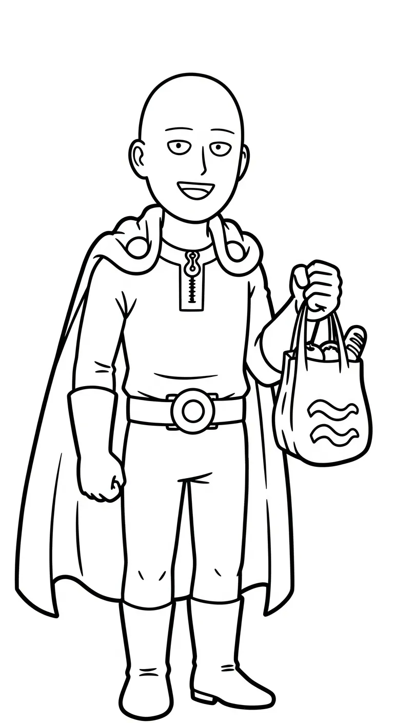 tranh tô màu Saitama cho bé 7 tuổi miễn phí