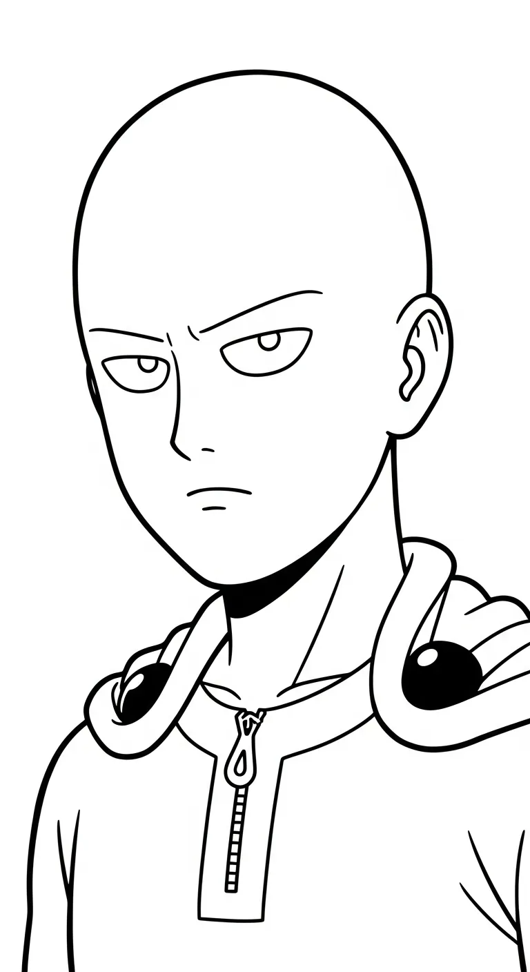 tranh tô màu Saitama cho bé 4 tuổi