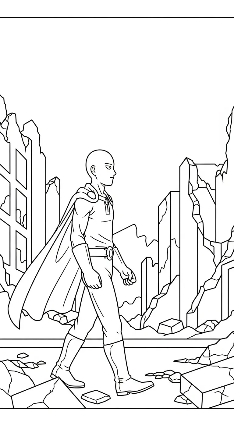 download tranh tô màu Saitama cho bé