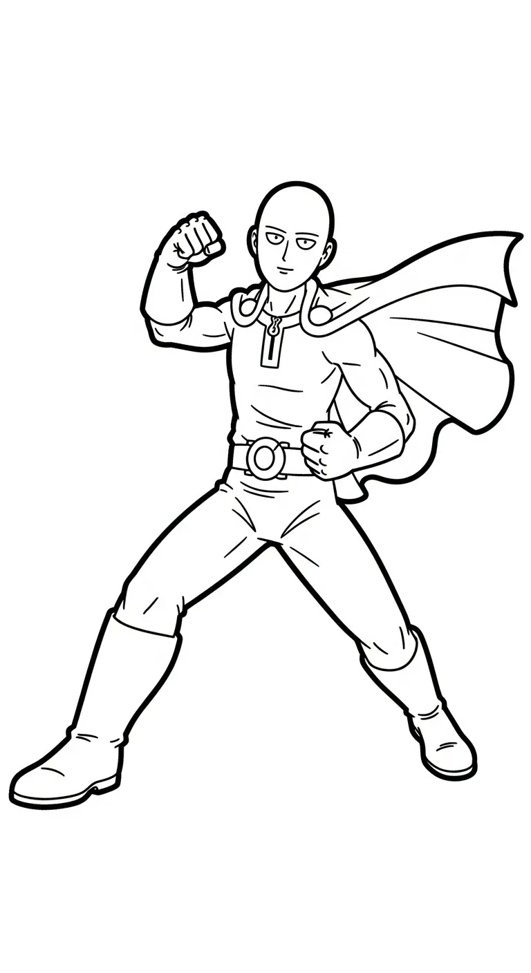tải tranh tô màu Saitama cho bé 6 tuổi