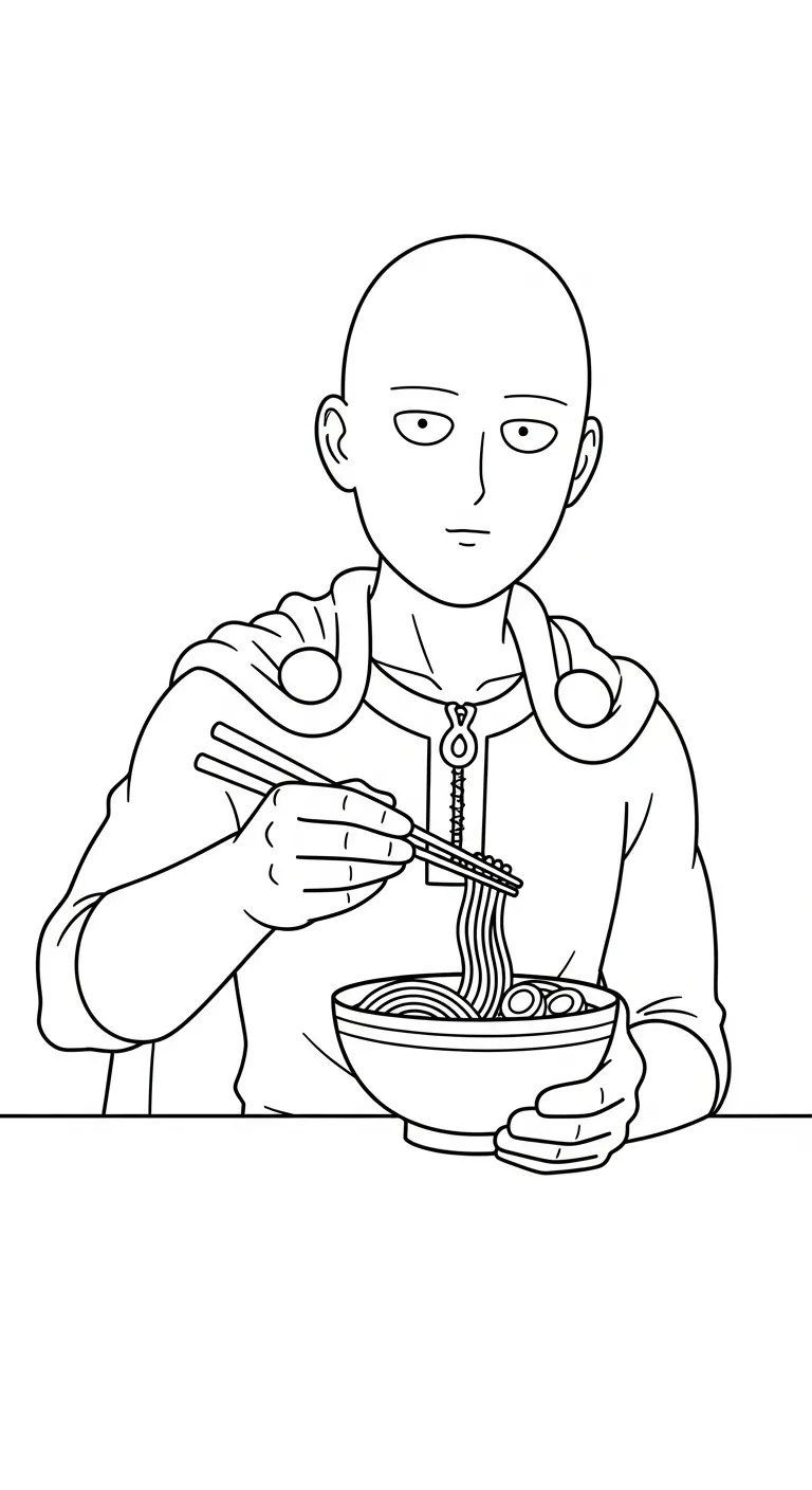 hình tô màu Saitama cho bé 7 tuổi miễn phí