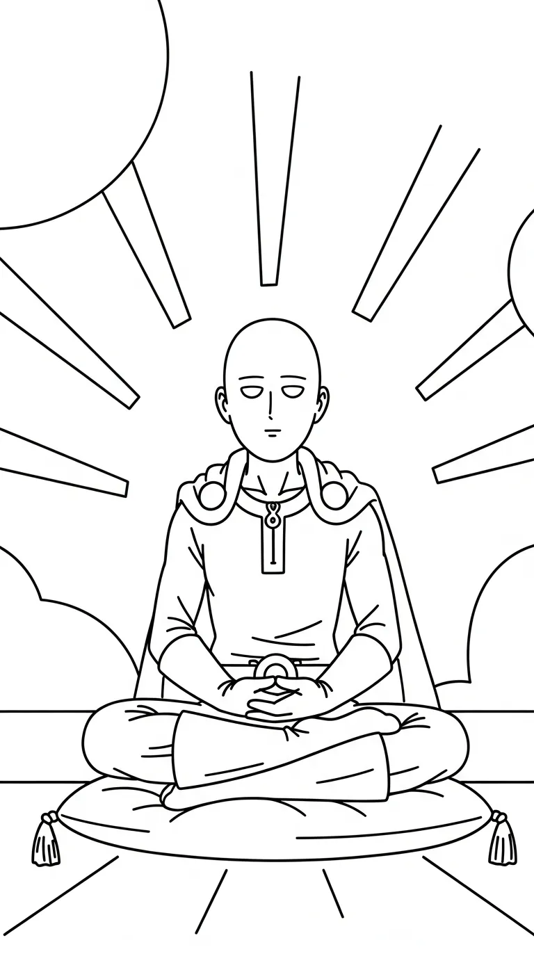 tranh tô màu Saitama cho bé 8 tuổi miễn phí